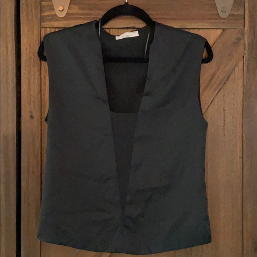 Dark Green Satin Top